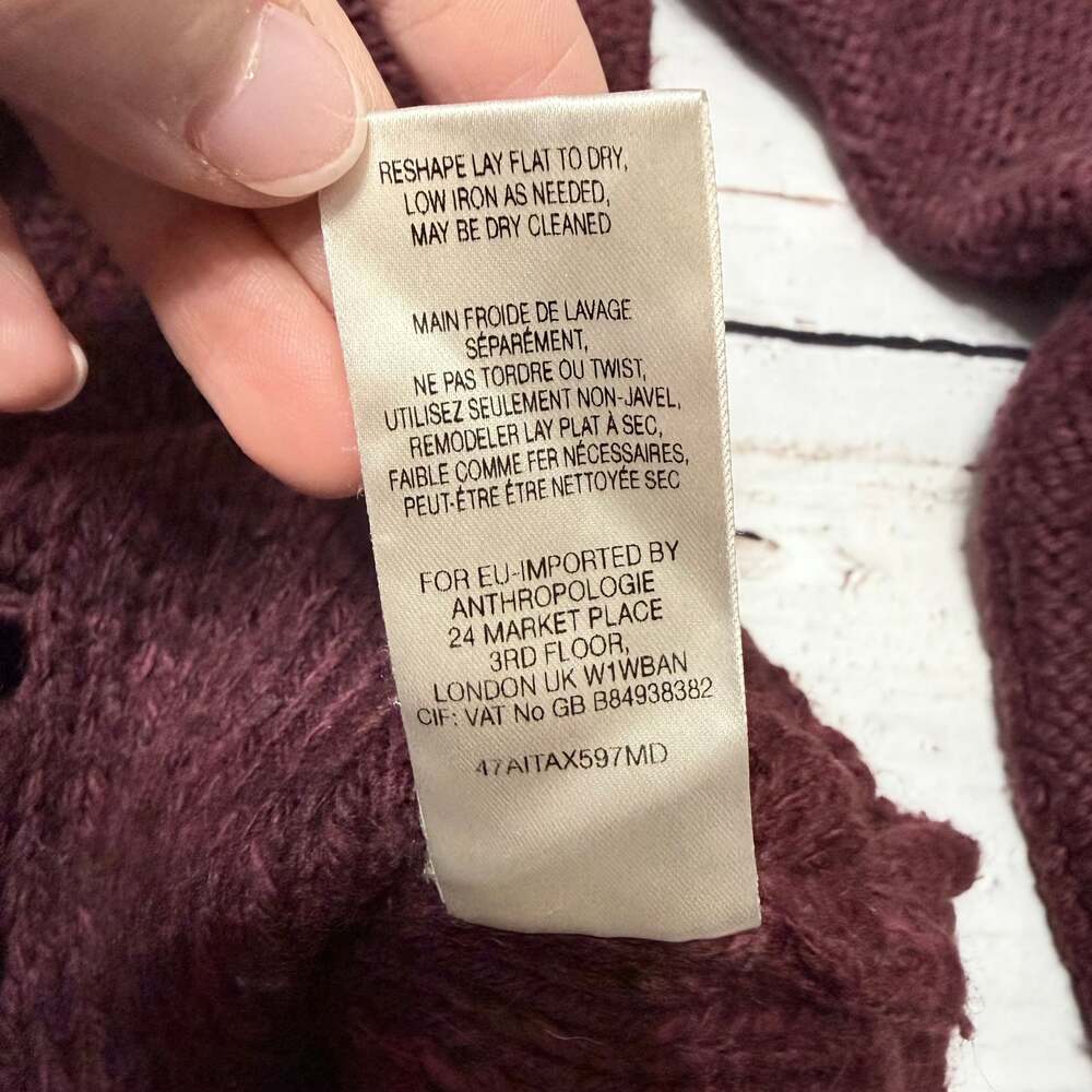 Alpaca Wool Italy Made MOTH Anthropologie Wine Tunic Sweater S - Picture 5 of 12